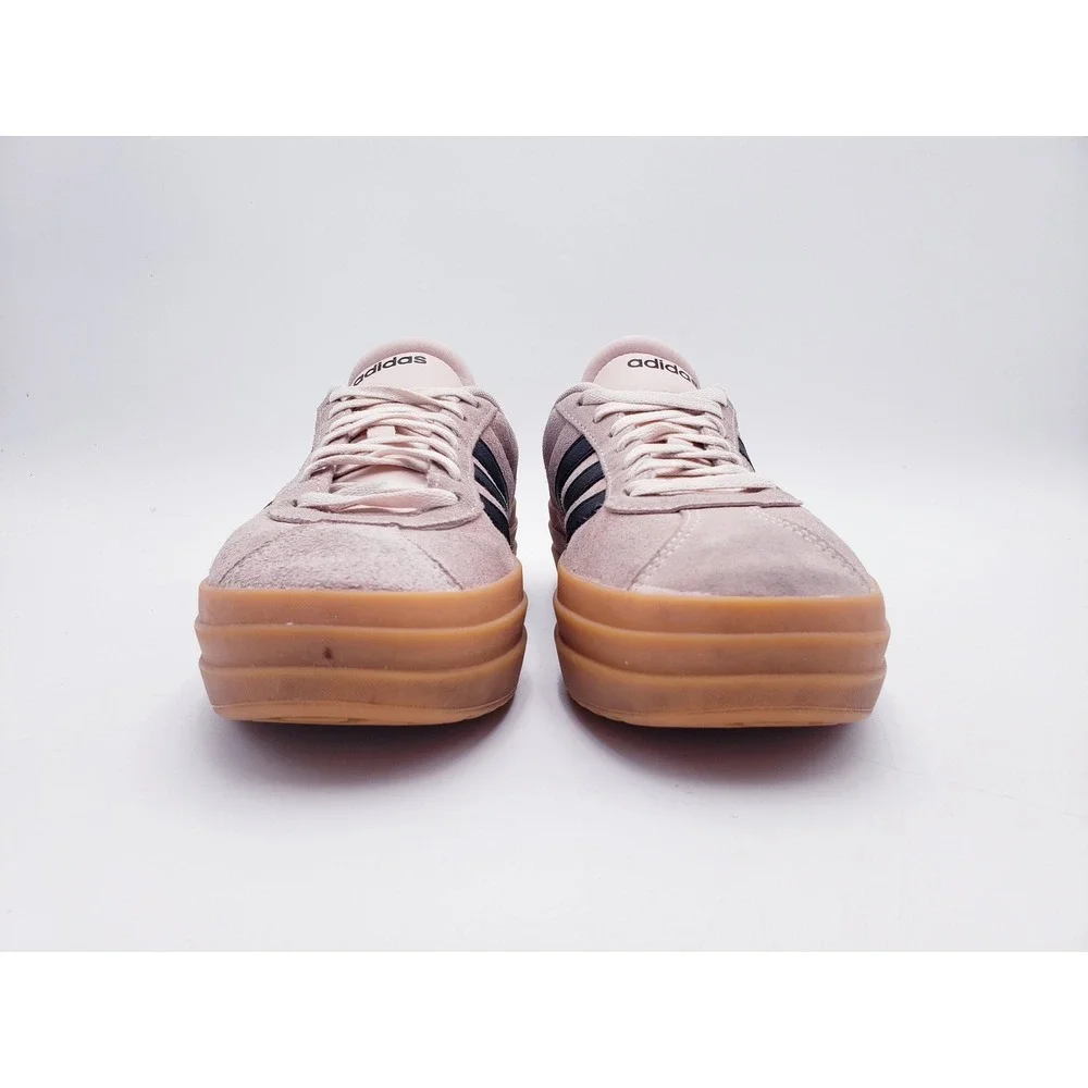 Adidas VL Court 3.0 Platform Sneakers Light Pink Suede Leather Womens Size 8‎